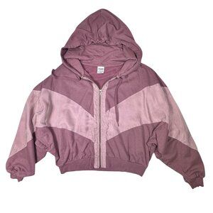 PINK Victoria’s Secret Y2K Hoodie Sz. S Pink Mauve Full Zip Cropped Oversized
